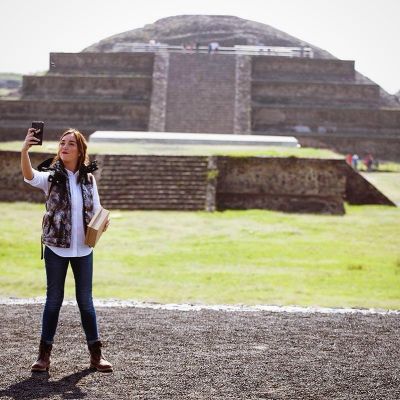 Regina Blandón in Teotihuacán.